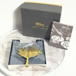 Michael Aram Palm Cocktail Napkin Holder Gold 174908 New w Box